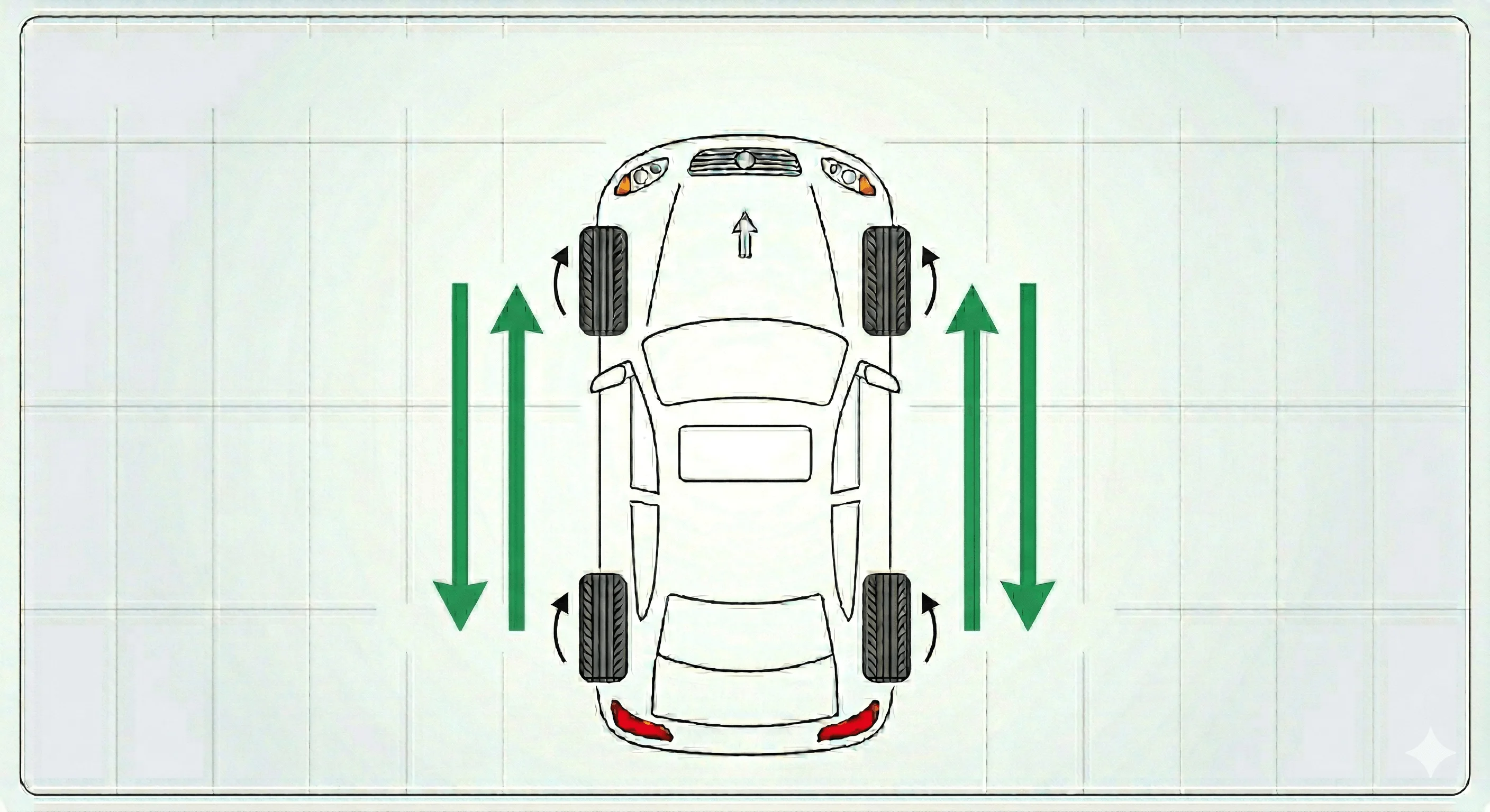 diagram demonstrating Directional tire rotation